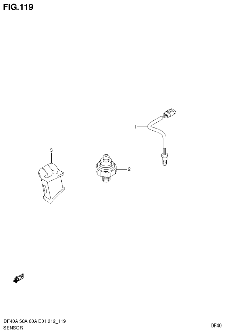 Suzuki DF40AST, DF50A, DF50ATH SENSOR (DF60AQH E1) parts diagram